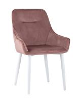 Стул Диана велюр пыльно-розовый ножки белые. Фото №1