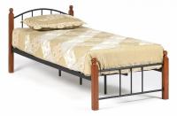 Кровать AT-915 Wood slat base дерево гевея/металл, 90*200 см (Single bed), красный дуб/черный фото Кровать AT-915 Wood slat base дерево гевея/металл, 90*200 см (Single bed), красный дуб/черный. Фото №1