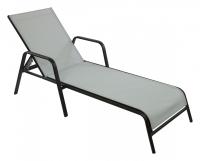 Шезлонг с регулируемой спинкой и подлокотниками NEAPOL Черный. Фото №1