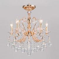 Подвесная люстра Eurosvet Collana 10096/5 золото/прозрачный хрусталь Strotskis фото Подвесная люстра Eurosvet Collana 10096/5 золото/прозрачный хрусталь Strotskis. Фото №1