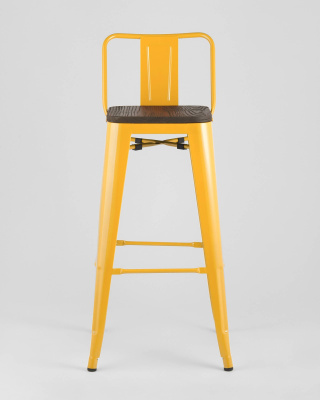 Стул барный TOLIX WOOD со спинкой желтый. Фото №4