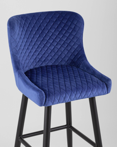 Стул барный Ститч велюр синий. Фото №9