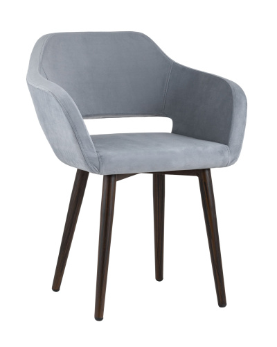 Стул с подлокотниками Саймон велюр серый. Фото №2