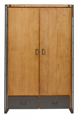 Шкаф Secret De Maison CITY ( mod. CTY B06 ) металл/дерево акация, 140х60х220см, коричневый дым (smoke brown B034). Фото №2