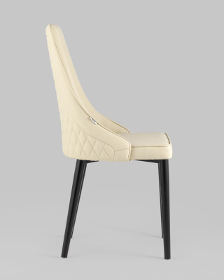 Стул Луис экокожа кремовый черные ножки. Фото №4