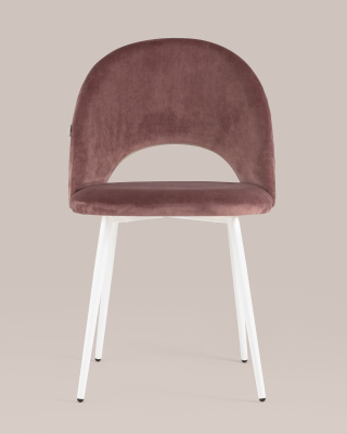 Стул Меган велюр с ромбами пыльно-розовый белые ножки фото Стул Меган велюр с ромбами пыльно-розовый белые ножки. Фото №5