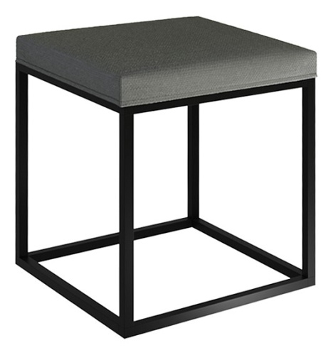 Крафт Пуф, (400х400х460) черный муар/графит. Фото №1