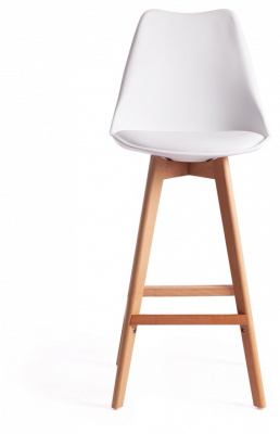 Стул Secret De Maison TULIP BAR (mod. C1014H) пластик/дерево, 57 х 48 х 104 см, белый 018 /натуральный  (поставляется по 4 шт). Фото №2