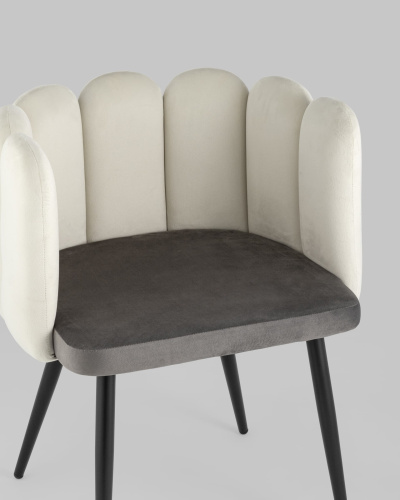 Кресло Карнавал бежевое/темно-серое. Фото №9