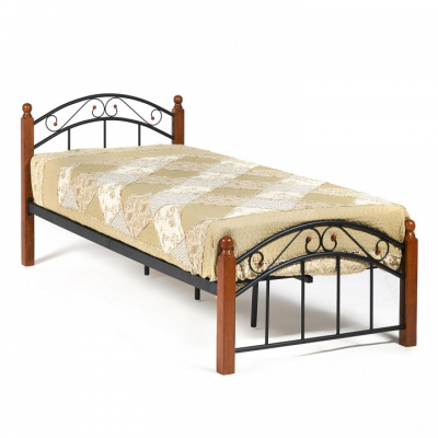 Кровать AT-8077 Wood slat base дерево гевея/металл, 90*200 см (Single bed), красный дуб/черный фото Кровать AT-8077 Wood slat base дерево гевея/металл, 90*200 см (Single bed), красный дуб/черный. Фото №2