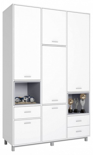 Шкаф комбинированный Polini Kids Mirum, белый. Фото №1