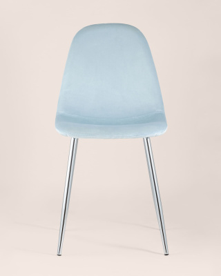 Стул Валенсия велюр пыльно-голубой хромированные ножки. Фото №5