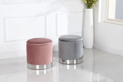 Пуф FS-006-40SV пепельно розовый. Фото