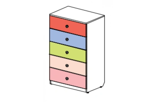 Комод узкий пять ящиков Силуэт. Фото №1