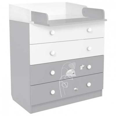 Комод пеленальный Polini kids French 1580 Amis, белый. Фото