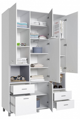 Шкаф комбинированный Polini Kids Mirum, белый. Фото №3