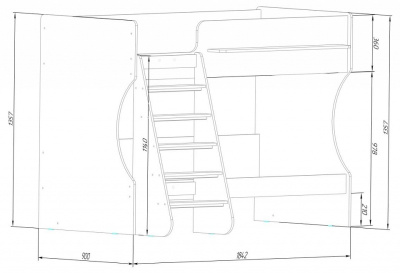 Кровать двухъярусная Р438 Капризун 3, древесина коричневая светлая дуб. Фото