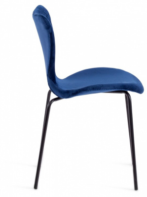 Стул Jacobsen SOFT (mod DC 103) / 1 шт. в упаковке металл/флок, 59x45.5x84.5, синий. Фото №2