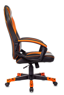 Кресло игровое Zombie GAME 16 черный/оранжевый текстиль/эко.кожа крестовина пластик. Фото