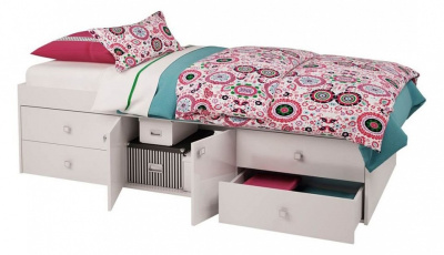 Кровать Polini kids Simple 3100 Н, белый. Фото