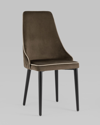 Стул Луис с кантом велюр коричневый. Фото №3
