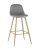 Стул барный Валенсия велюр серый ножки цвет дерево фото Стул барный Валенсия велюр серый ножки цвет дерево. Фото №2