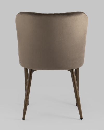 Стул Ститч Хани велюр коричневый ножки дерево. Фото №6