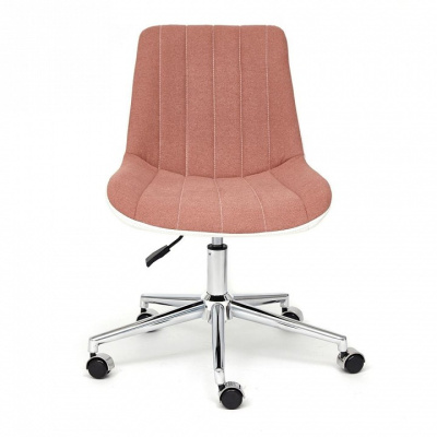 Кресло STYLE экошерсть/кож/зам, розовый/белый, 36-01. Фото