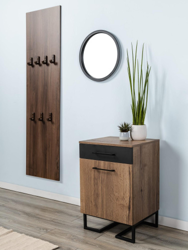 Тумба для обуви с ящиком Loft Дуб табак/Графит. Фото №11