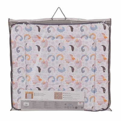 Матрас пеленальный Polini kids Волшебный Единорог, серый. Фото