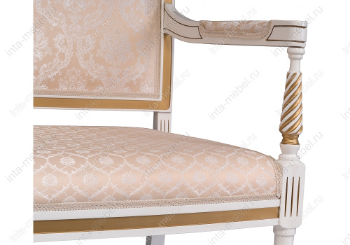 Стул деревянный Рембрандт молочный с золотой патиной. Фото №9