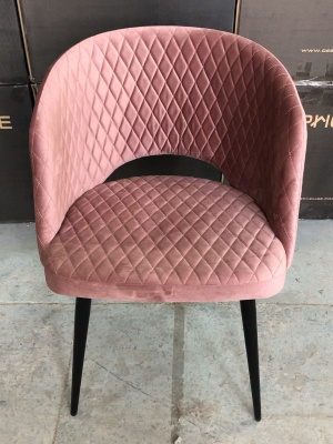 Стул Базель коралловый с прострочкой с черными ножками. Фото №5