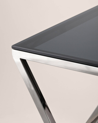 Журнальный стол 55*55 ИНСИГНИЯ сталь темный хром стекло smoke фото Журнальный стол 55*55 ИНСИГНИЯ сталь темный хром стекло smoke. Фото №5