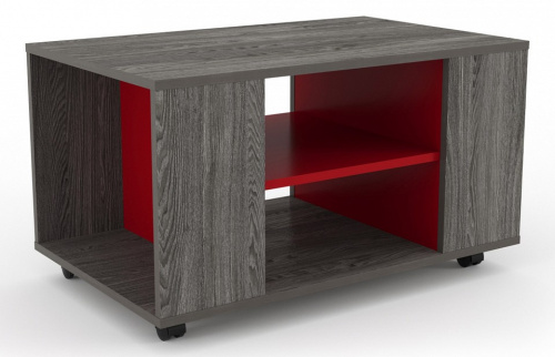 Стол журнальный Capri НМ 011.42 Ярко-красный/Ясень Анкор темный (KR). Фото №1